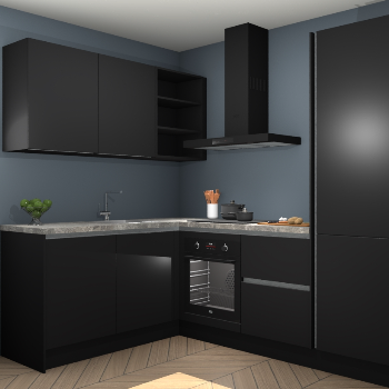 Zwarte greeploze keuken Boekarest 116999