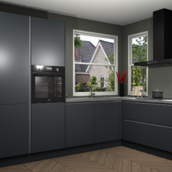 Onyxgrijze greeploze keuken Kotor 116467