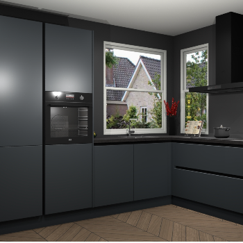 Onyxgrijze greeploze keuken Kotor 116477