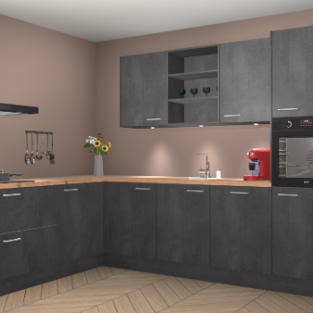 Beton Zwarte keuken Gotenburg 116627