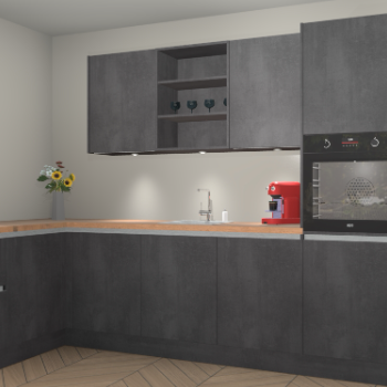 Beton Zwarte greeploze keuken Gotenburg 116628