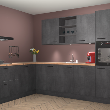 Beton Zwarte keuken Gotenburg 116629