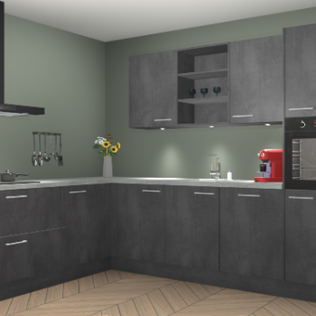 Beton Zwarte keuken Gotenburg 116709