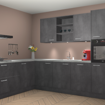 Beton Zwarte keuken Gotenburg 116710