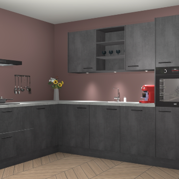 Beton Zwarte keuken Gotenburg 116712