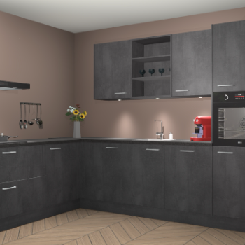 Beton Zwarte keuken Gotenburg 116717