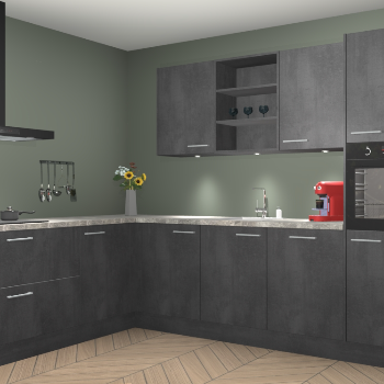 Beton zwarte keuken Gotenburg 116729