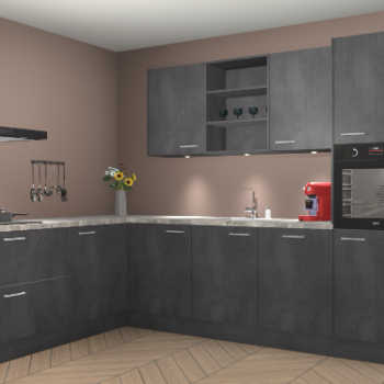 Beton Zwarte keuken Gotenburg 116730