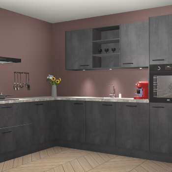 Beton Zwarte keuken Gotenburg 116732