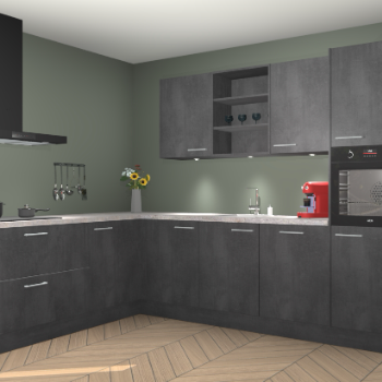 Beton zwarte keuken Gotenburg 116735