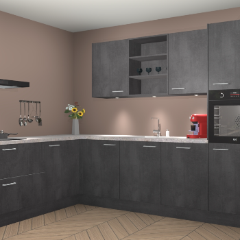 Beton Zwarte keuken Gotenburg 116736