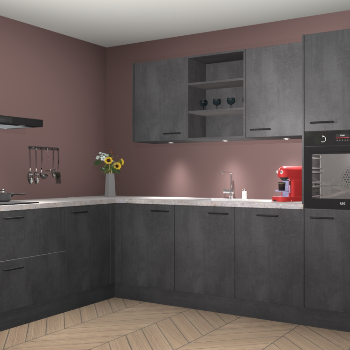 Beton Zwarte keuken Gotenburg 116738