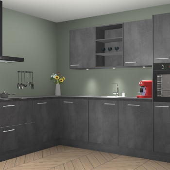 Beton zwarte keuken Gotenburg 116749