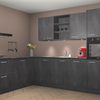 Beton Zwarte keuken Gotenburg 116750