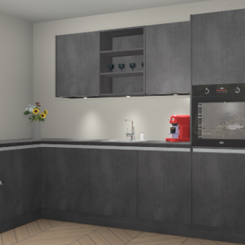 Beton Zwarte greeploze keuken Gotenburg 116751