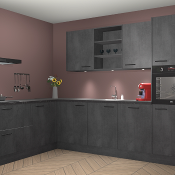 Beton Zwarte keuken Gotenburg 116752