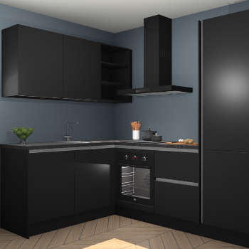 Zwarte greeploze keuken Boekarest 117015