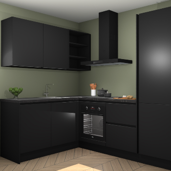 Zwarte greeploze keuken Boekarest 117018