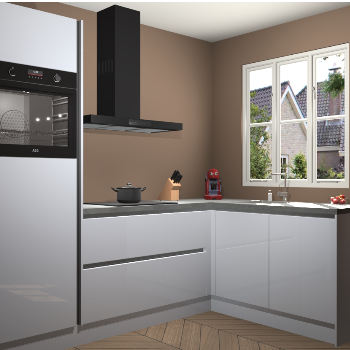 Sneeuwwitte hoogglans greeploze keuken Victoria 116346