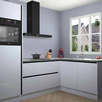 Sneeuwwitte hoogglans greeploze keuken Victoria 116369