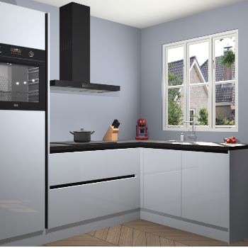 Sneeuwwitte hoogglans greeploze keuken Victoria 116370