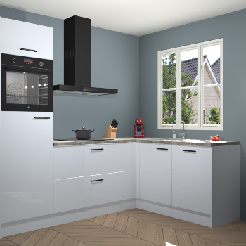 Sneeuwwitte hoogglans keuken Victoria 116361