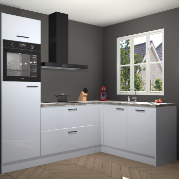 Sneeuwwitte hoogglans keuken Victoria 116366