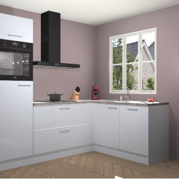 Sneeuwwitte hoogglans keuken Victoria 116339