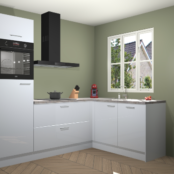 Sneeuwwitte hoogglans keuken Victoria 116344