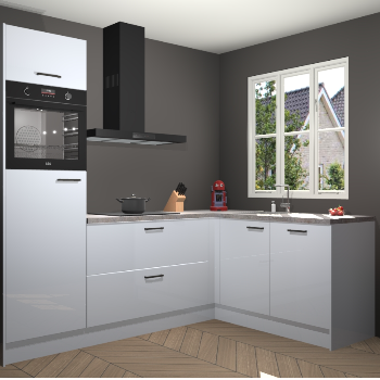 Sneeuwwitte hoogglans keuken Victoria 116367