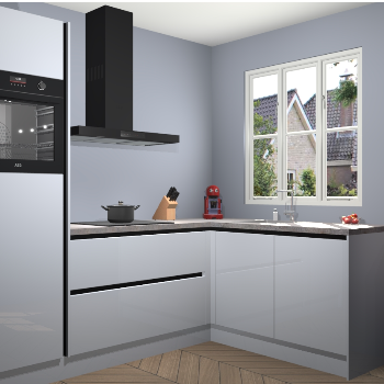 Sneeuwwitte hoogglans greeploze keuken Victoria 116372