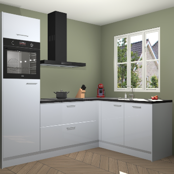 Sneeuwwitte hoogglans keuken Victoria 116345