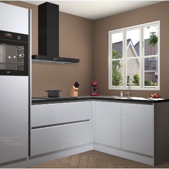 Sneeuwwitte hoogglans greeploze keuken Victoria 116349