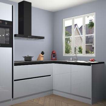 Sneeuwwitte hoogglans greeploze keuken Victoria 116373