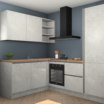 Beton Opaal greeploze keuken Boekarest 117022