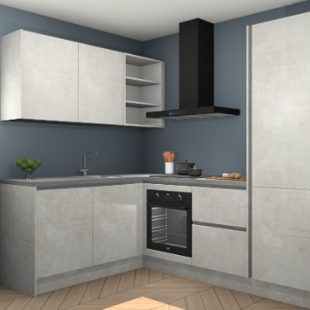 Beton Opaal greeploze keuken Boekarest 117071