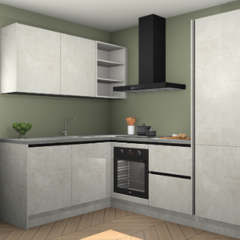 Beton Opaal greeploze keuken Boekarest 117074