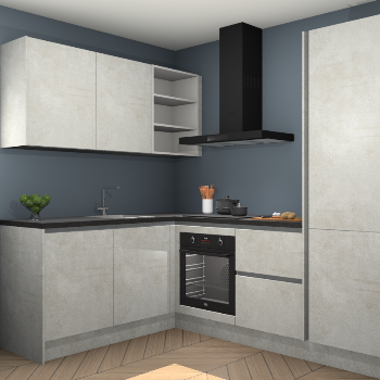 Beton Opaal greeploze keuken Boekarest 117081