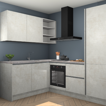 Beton Opaal greeploze keuken Boekarest 117096