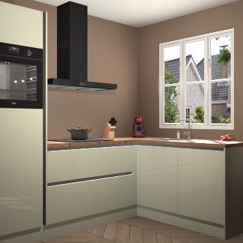 Magnolia hoogglans greeploze keuken Victoria 116243