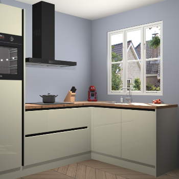 Magnolia hoogglans greeploze keuken Victoria 116246