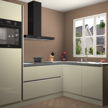 Magnolia hoogglans greeploze keuken Victoria 116546