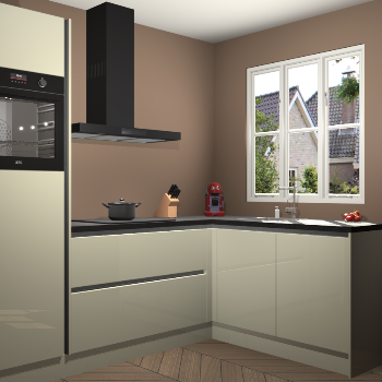 Magnolia hoogglans greeploze keuken Victoria 116547