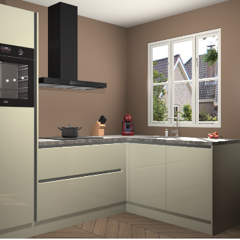 Magnolia hoogglans greeploze keuken Victoria 116548