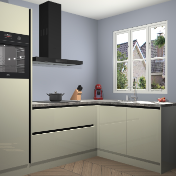 Magnolia hoogglans greeploze keuken Victoria 116563