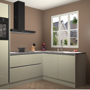 Magnolia hoogglans greeploze keuken Victoria 116549