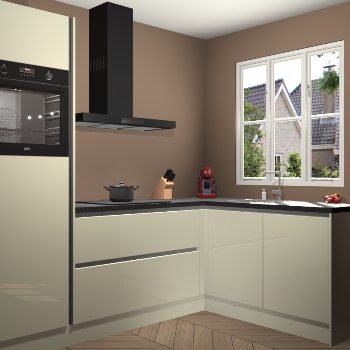 Magnolia hoogglans greeploze keuken Victoria 116550