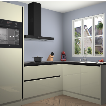 Magnolia hoogglans greeploze keuken Victoria 116565