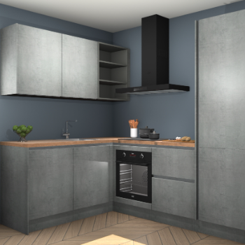 Beton Parelgrijs greeploze keuken Boekarest 117150