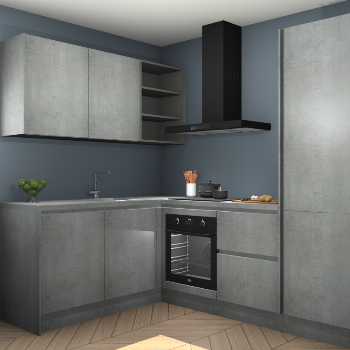 Beton Parelgrijs greeploze keuken Boekarest 117214